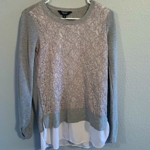 Simply Vera, Vera Wang Grey Lace Tunic